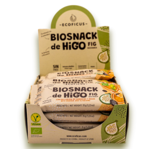 Barritas energéticas naturales BIO de higo con naranja y pasas 12uds